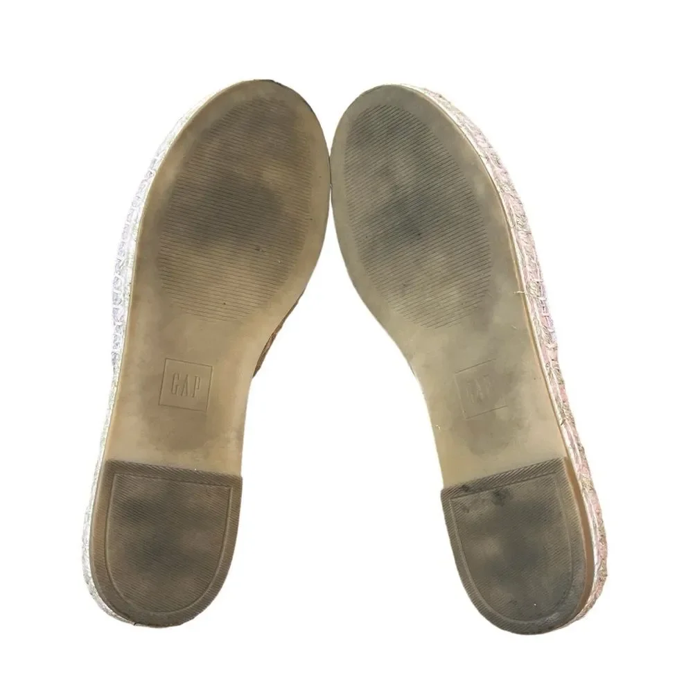 Gap Pink Espadrilles Shoes Mules Slip On Suede Blush Light Pink Flats Woven